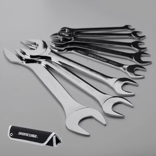 IRONCUBE 8PCS Metric Super-Thin Wrench Set With Rolling Pouch