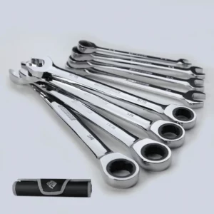 IRONCUBE 8PCS SAE Ratcheting Wrench Set WithRolling Pouch