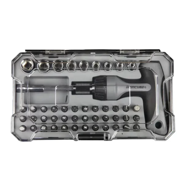IRONCUBE Ratcheting Screwdriver Bit Set with Socket Set 47-Piece