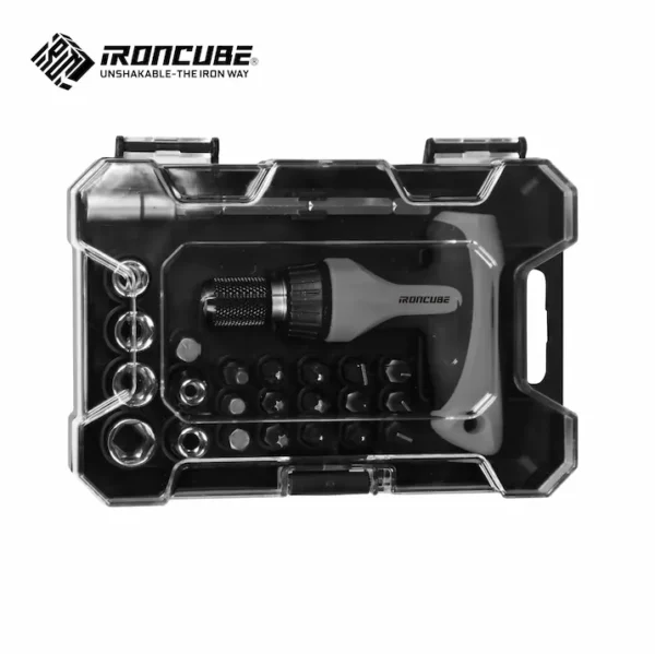 IRONCUBE 24 PCS Ratcheting Screwdriver Set With Case