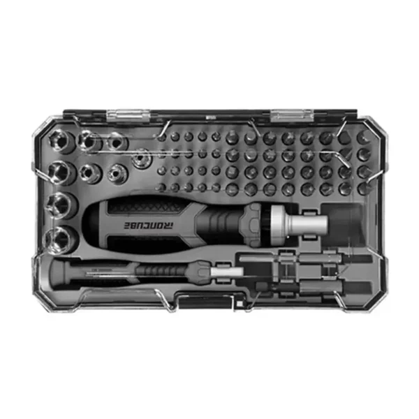 IRONCUBE Ratcheting Screwdriver Bit Set with Socket Set 65-Piece