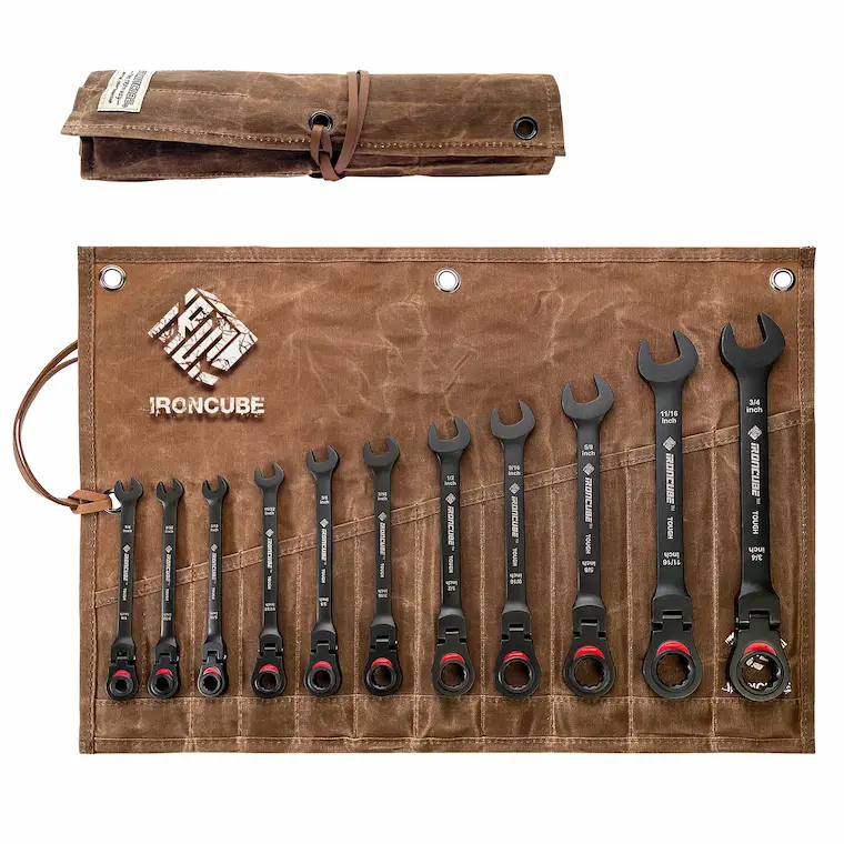11-Piece Flex-Head Ratcheting Wrench Set
