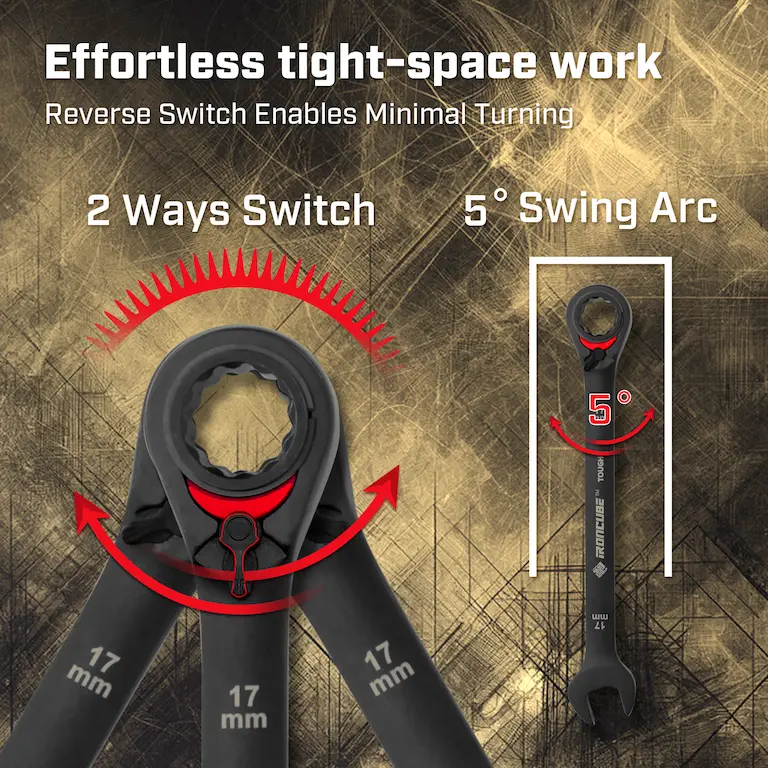 12-Piece Metric Combination Ratcheting Wrench Set
