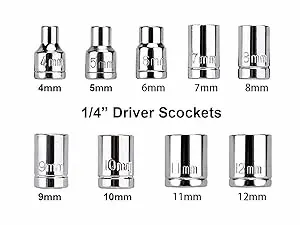 10 pcs 1:4 Drive Sockets