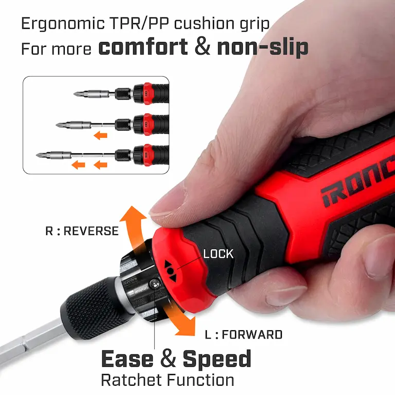 2.棘轮伸缩IRONCUBE 21 in 1 Magnetic Multiple bits Multi Ratcheting Screwdriver Set