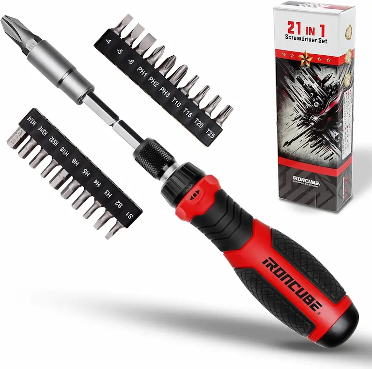 IRONCUBE 21 in 1 Magnetic Multiple bits Multi Ratcheting Screwdriver Set