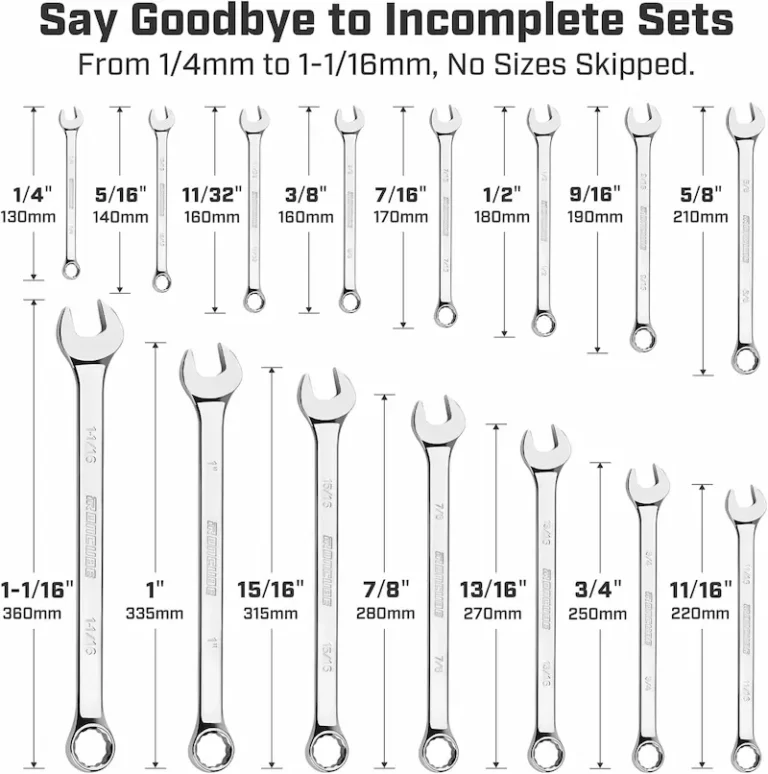 Ironcube Long Pattern SAE Combination Wrench Set