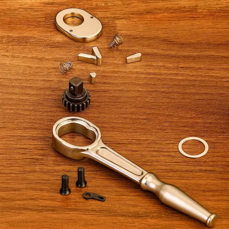 Ratchet wrench components breakdown showing all parts