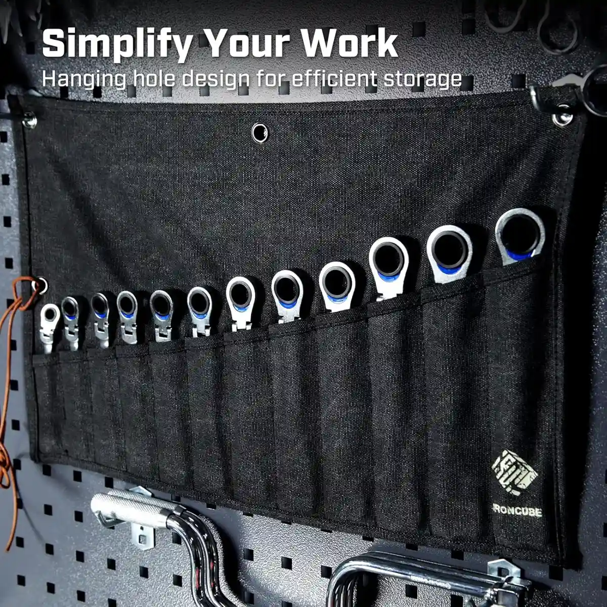 12-Pocket Canvas Hanging Tool Bag Storage for Hand Tools