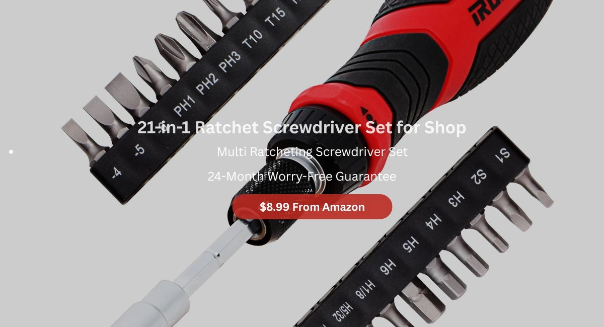21-in-1 Ratchet Screwdriver Set for Shop