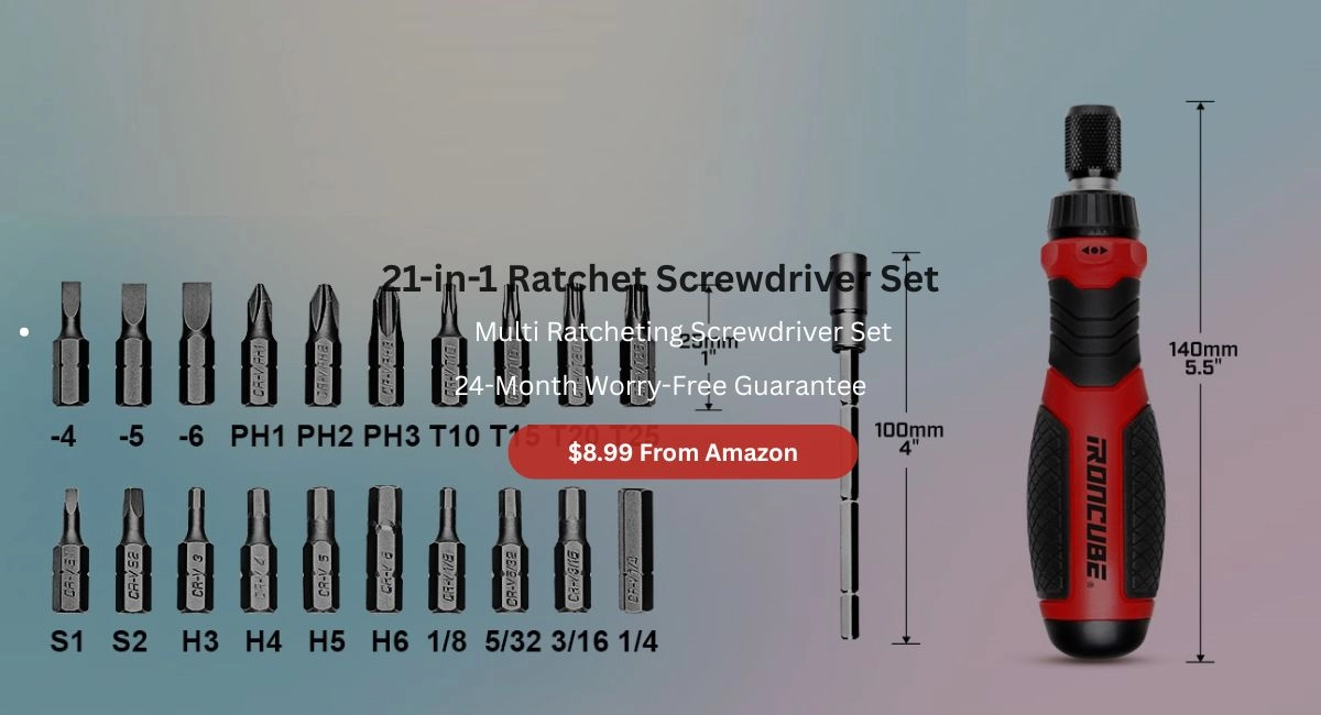 21-in-1 Ratchet Screwdriver Set