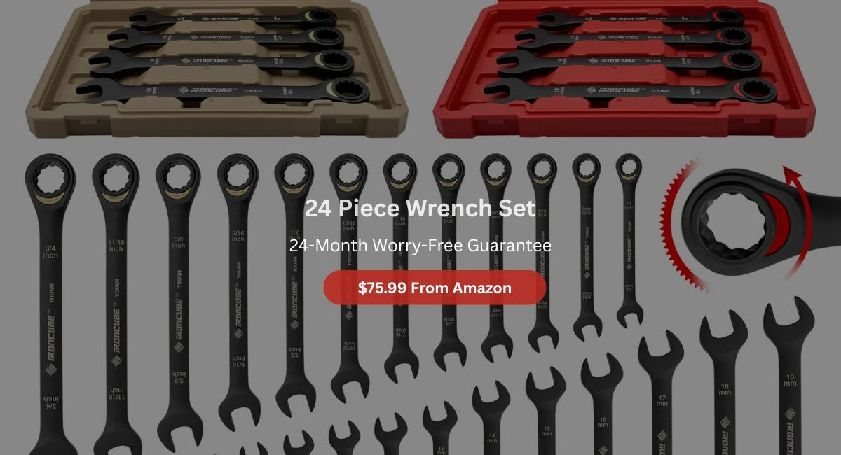 24 Piece Wrench Set for Heavy Industrial Use