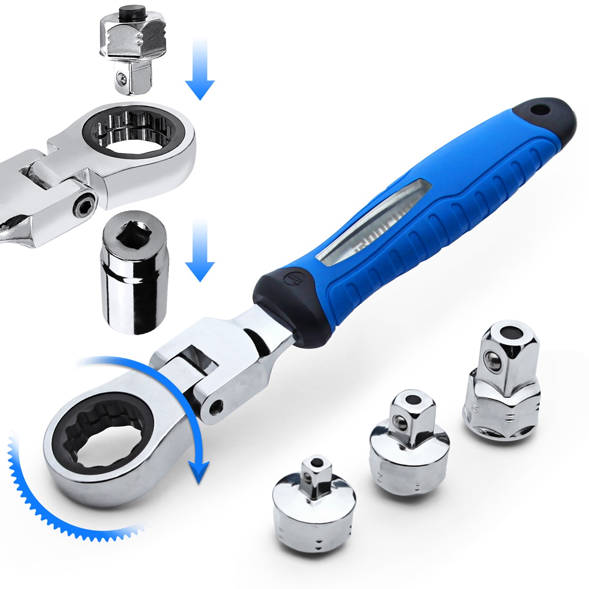 4-Piece Flex Head Ratchet Wrench Set