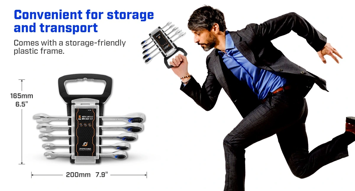 5-piece ratchet wrench set Portable and Organized
