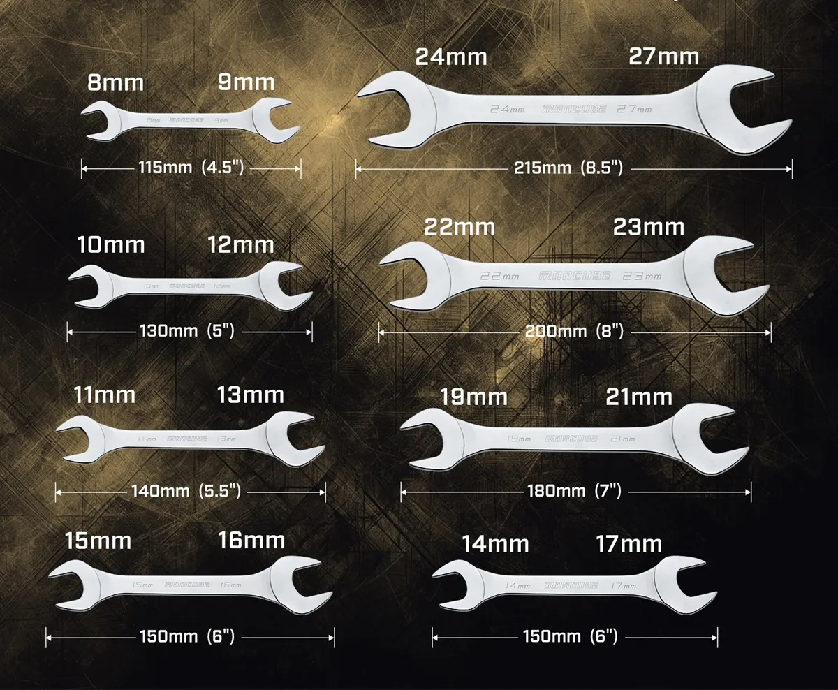 8-Piece Thin Wrench Set Metric Essential Tool for Automotive