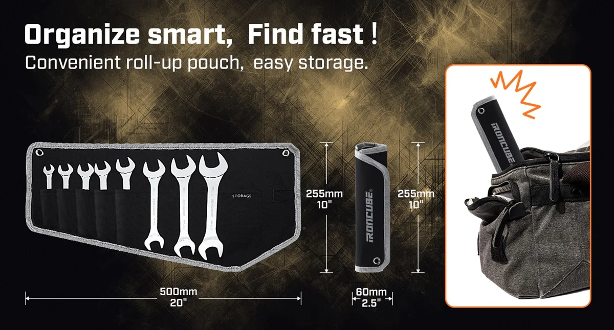 8-Piece Thin Wrench Set Metric Essential Tool