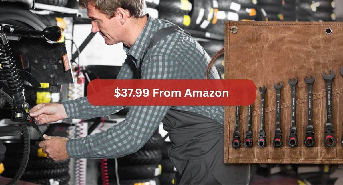 IRONCUBE 11pc Flex-Head Ratcheting Wrench Set