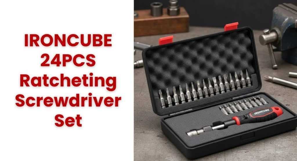 IRONCUBE 24PCS Ratcheting Screwdriver Set