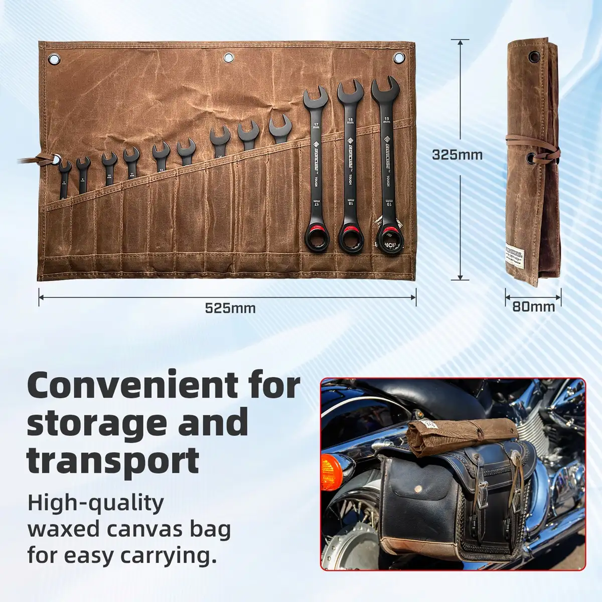 12pc Ratcheting Wrench Set Featuring Smooth 180° Flex Heads