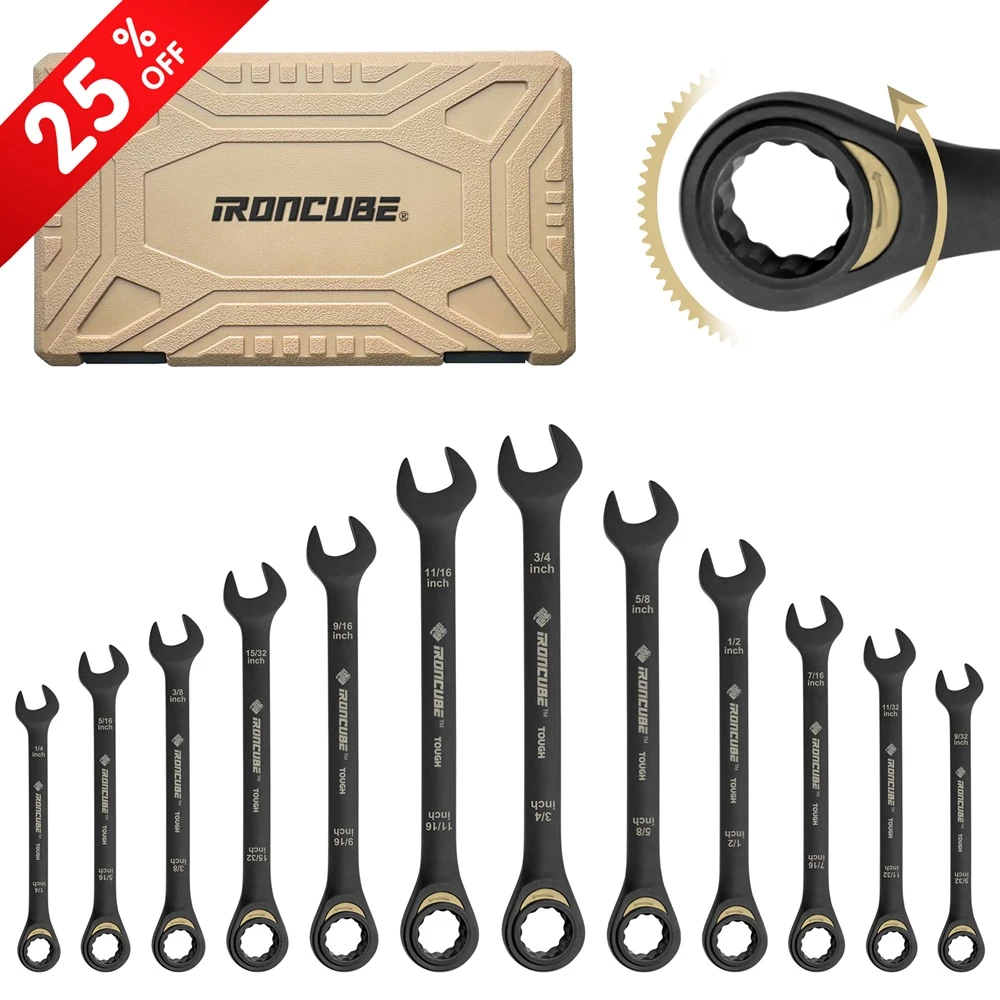 12-Piece Sae Ratcheting Wrench Set