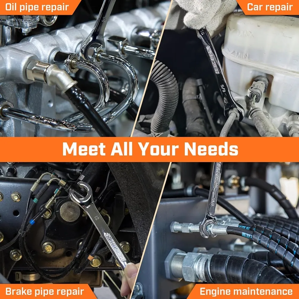 SAE Ratcheting Wrench Set for Auto Repair