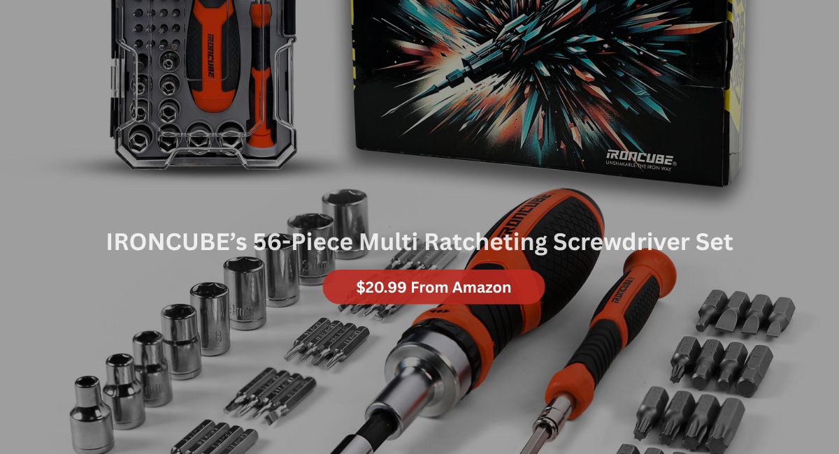The IRONCUBE’s 56-Piece Multi Ratcheting Screwdriver Set