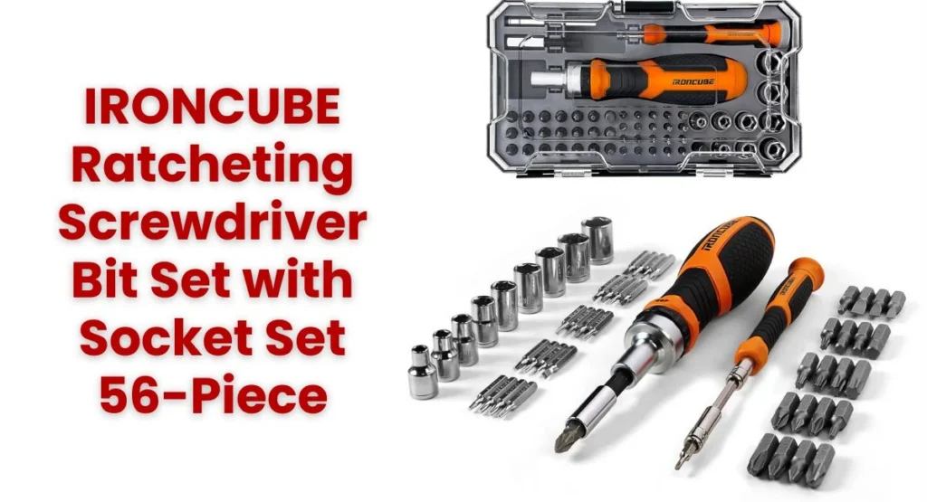 IRONCUBE Ratcheting Screwdriver Bit Set with Socket Set 56-Piece