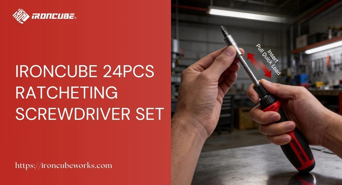 IRONCUBE 24PCS Ratcheting Screwdriver Set