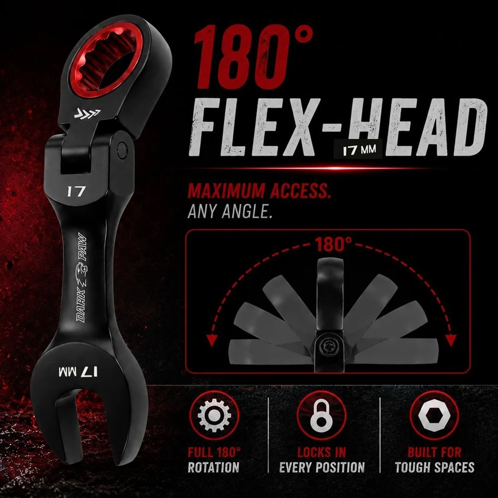 Flex Head Ratcheting Wrench Set SAE