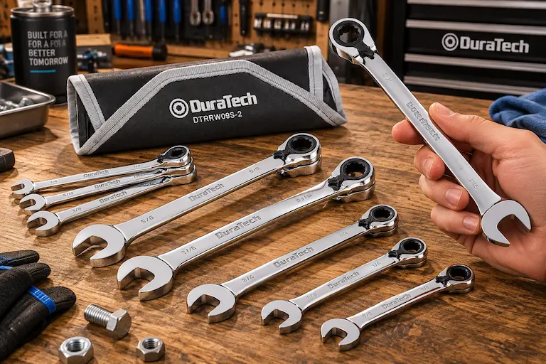 Duratech 9-piece SAE Reversible Ratcheting Wrench Set