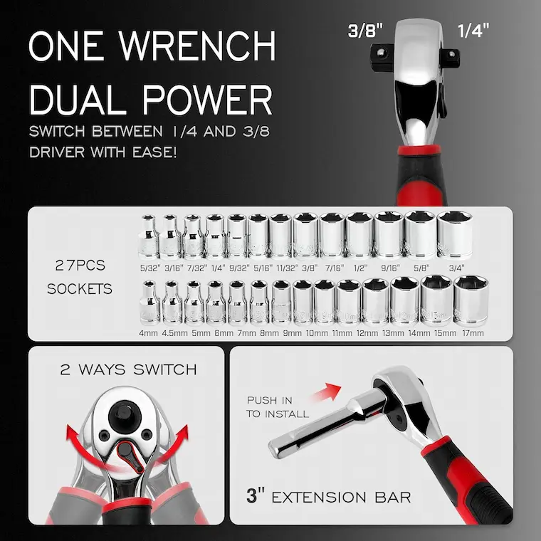 ironcube 53-Piece Socket Ratchet Wrench Set (1)