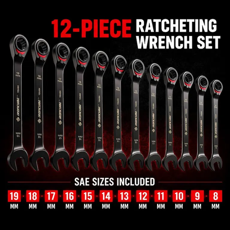 ironcube Reversible Ratcheting Wrench Set